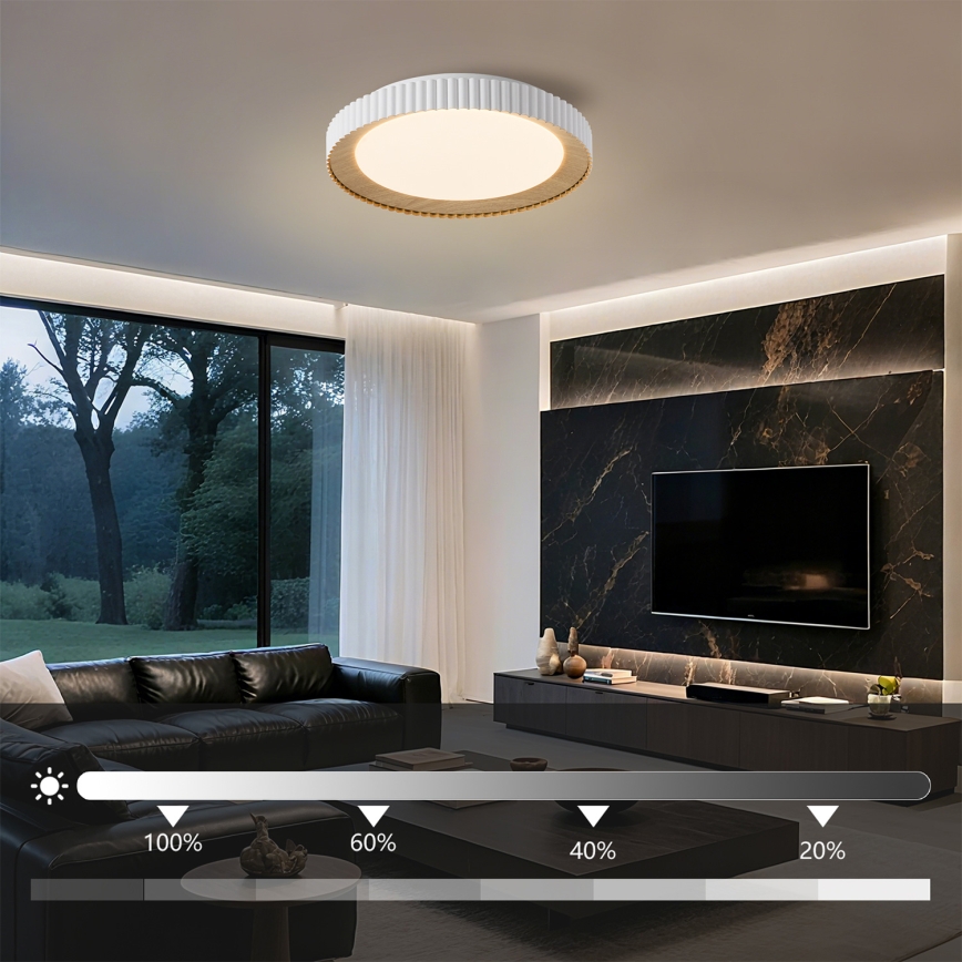Brilagi - Dimmable LED Ceiling Light NEXO LED/48W/230V 3000-6000K White Ø 43 cm + Remote Control