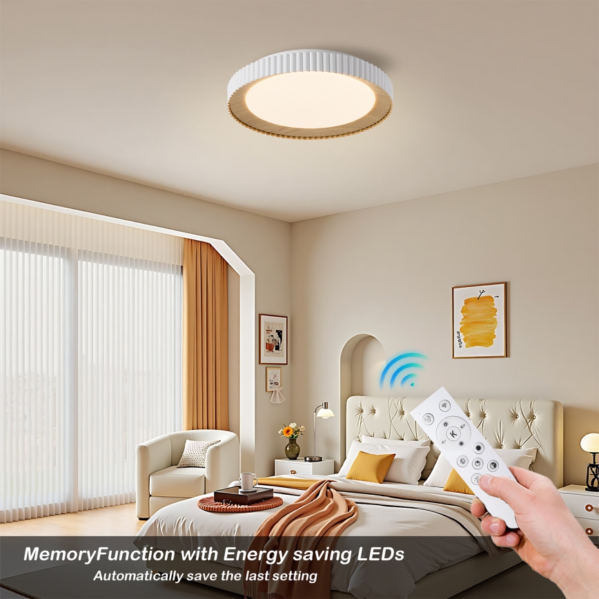 Brilagi - Dimmable LED Ceiling Light NEXO LED/48W/230V 3000-6000K White Ø 43 cm + Remote Control