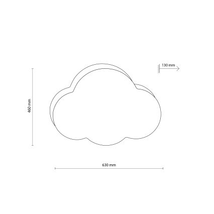 Brilagi - NIMBUS Kids' ceiling light 4xE27/15W/230V 46x63 cm grey