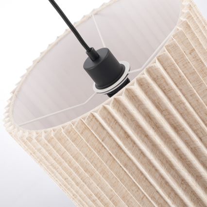 Brilagi - NORDIC WAVE Cable Pendant Light 1xE27/15W/230V Ø 32 cm Linen/Black