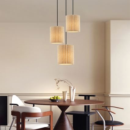 Brilagi - NORDIC WAVE Pendant Light on Cable 3xE27/15W/230V Ø 38 cm linen/black
