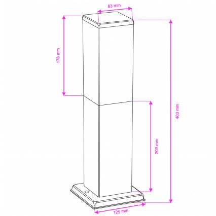 BRILAGI - NOVA Outdoor Lamp 1xE27/15W/230V 40 cm IP44 Anthracite
