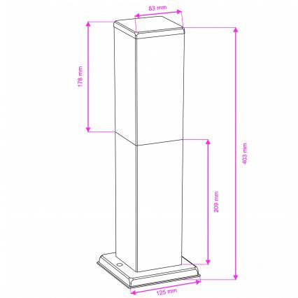 Brilagi - NOVA Outdoor Lamp 1xE27/15W/230V 40 cm IP44 Matte Chrome