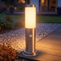 Brilagi - NOVA Outdoor Sensor Lamp 1xE27/15W/230V 40 cm IP44 Matte Chrome