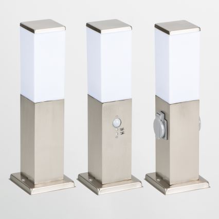 BRILAGI - NOVA Outdoor Sensor Lamp 1xE27/15W/230V 40 cm IP44 Matte Chrome