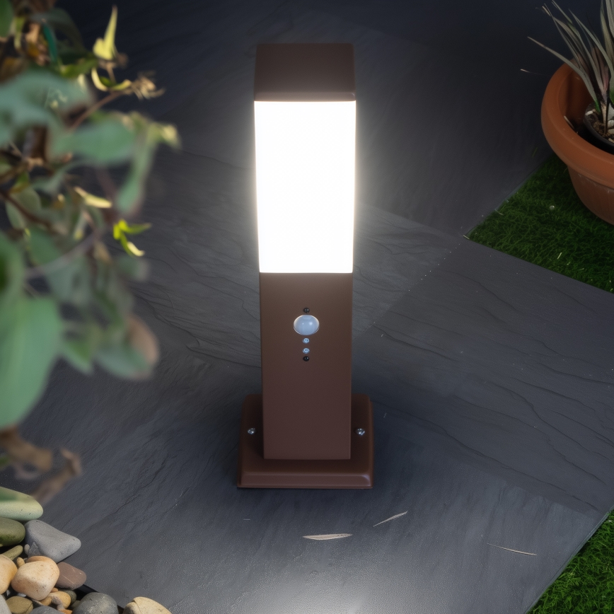 BRILAGI - NOVA Outdoor Sensor Lamp 1×E27/15W/230V, 40 cm, IP44, Brown