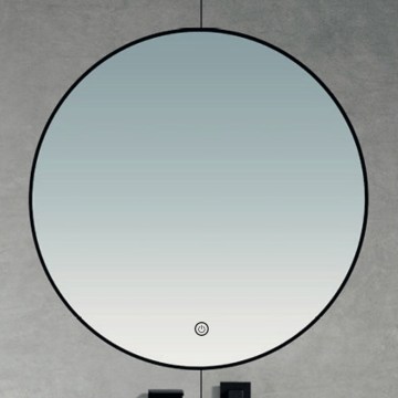 Brilagi - NOVARA LED Bathroom Mirror LED/19W/230V Ø 60 cm Black IP44 CRI 90 Dimmable + CCT