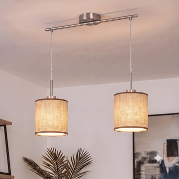 Brilagi - NUBILA cable-suspended LED chandelier 2xE27/60W/230V brown