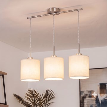 Brilagi - NUBILA Cable-Suspended LED Chandelier 3xE27/60W/230V Cream