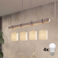 BRILAGI - NUBILA Cable-Suspended LED Chandelier 4xE27/60W/230V, gray/cream