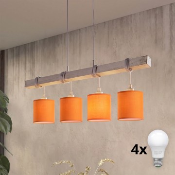 BRILAGI - NUBILA cable-suspended LED chandelier 4xE27/60W/230V gray/orange