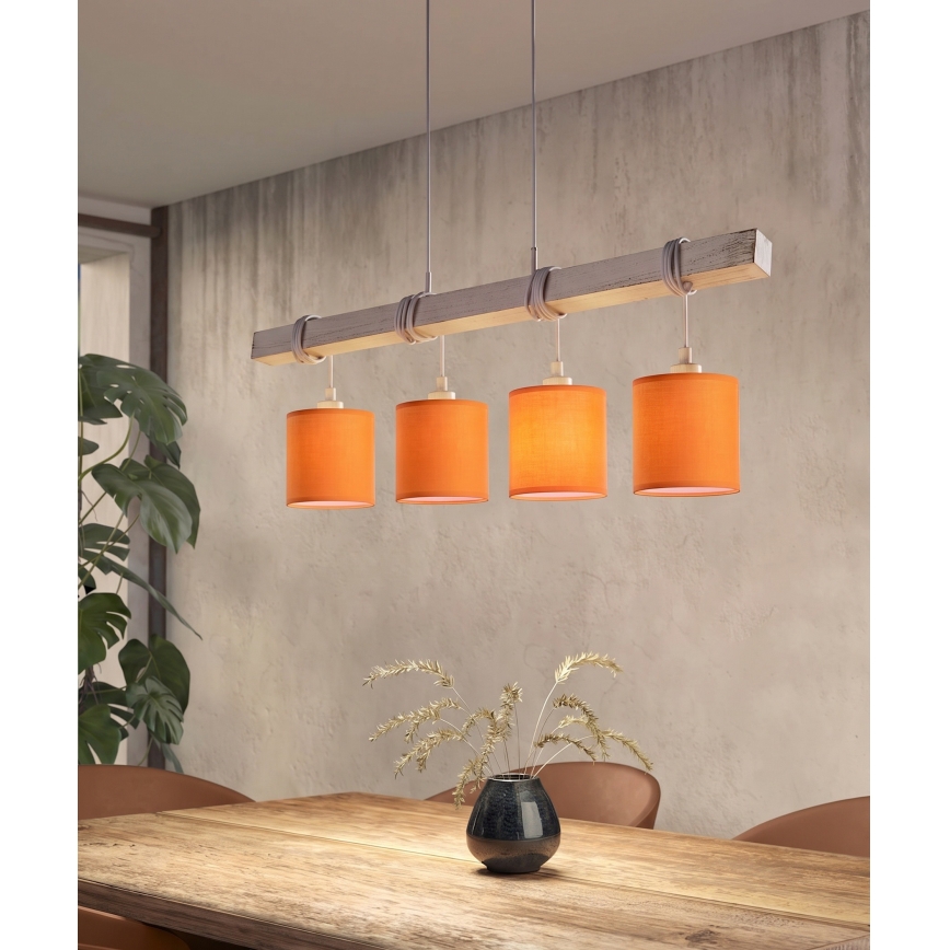 BRILAGI - NUBILA cable-suspended LED chandelier 4xE27/60W/230V gray/orange