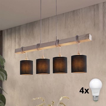 BRILAGI - NUBILA Cable-Suspended LED Chandelier 4xE27/60W/230V Grey/Black