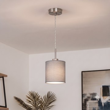 Brilagi - NUBILA cable-suspended LED pendant 1xE27/60W/230V Ø 14 cm light grey