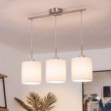 Brilagi - NUBILA cable-suspended LED pendant, 3×E27/60W/230V, white