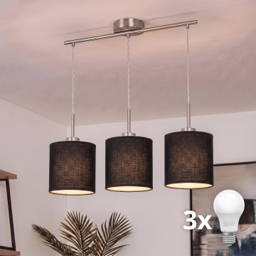 Brilagi - NUBILA Cable-Suspended LED Pendant Light 3xE27/60W/230V Black