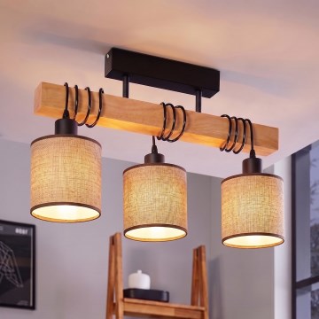 BRILAGI - NUBILA Flush-mount Chandelier 3xE27/60W/230V, Pine/Brown