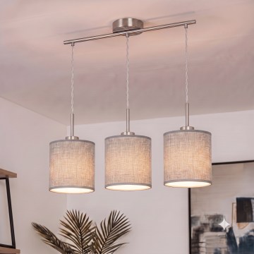 Brilagi - NUBILA LED cable-hung chandelier 3xE27/60W/230V gray