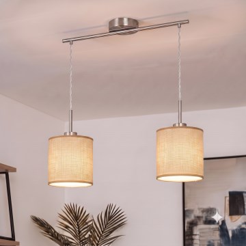 Brilagi - NUBILA LED Cable Pendant 2xE27/60W/230V, Light Brown