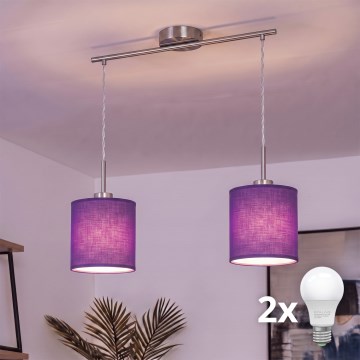 Brilagi - NUBILA LED Cable Pendant 2xE27/60W/230V Purple