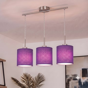 Brilagi - NUBILA LED Cable Pendant 3xE27/60W/230V Purple