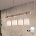 BRILAGI - NUBILA LED Cable Pendant 4xE27/60W/230V gray/white