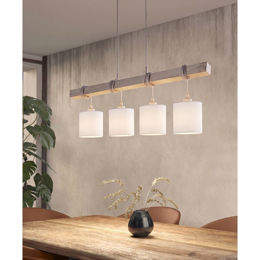 BRILAGI - NUBILA LED Cable Pendant 4xE27/60W/230V gray/white