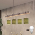 BRILAGI - NUBILA LED Cable Pendant 4xE27/60W/230V grey/green