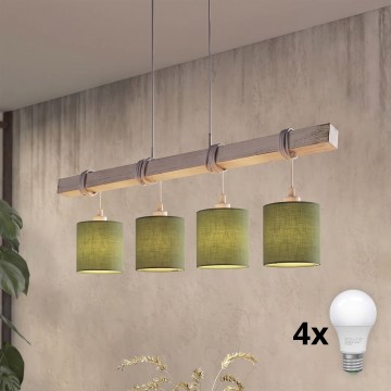 BRILAGI - NUBILA LED Cable Pendant 4xE27/60W/230V grey/green
