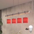 BRILAGI - NUBILA LED cable pendant 4xE27/60W/230V grey/red