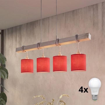 BRILAGI - NUBILA LED cable pendant 4xE27/60W/230V grey/red