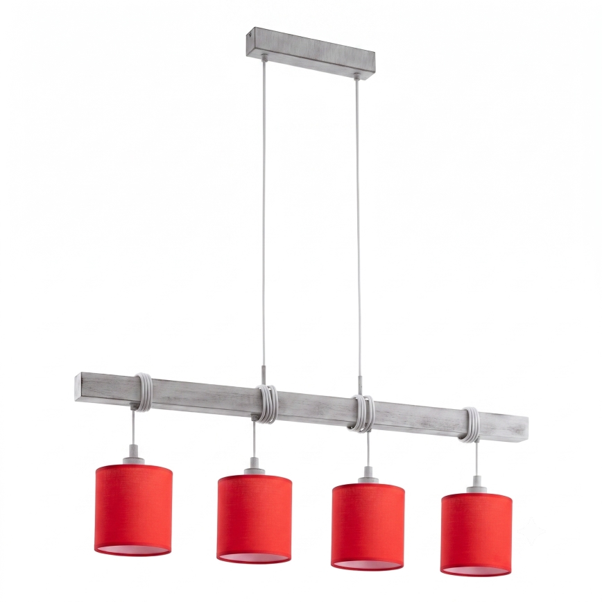 BRILAGI - NUBILA LED cable pendant 4xE27/60W/230V grey/red