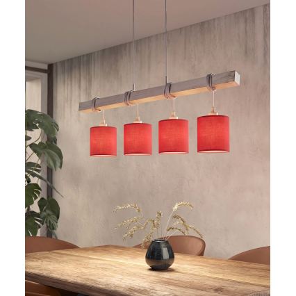 BRILAGI - NUBILA LED cable pendant 4xE27/60W/230V grey/red