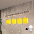 BRILAGI - NUBILA LED cable pendant 4xE27/60W/230V grey/yellow