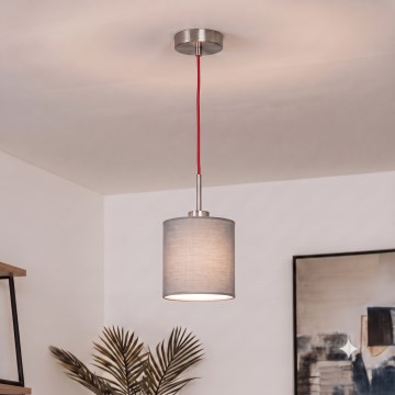 Brilagi - NUBILA LED cable pendant light, 1x E27/60W/230V, Ø 14 cm, red/light gray