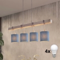 BRILAGI - NUBILA LED chandelier suspended on cable 4xE27/60W/230V grey/dark blue