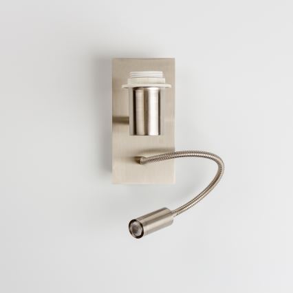 Brilagi - NUBILA LED Flexible Wall Lamp 1xE27/25W/230V + LED/3W matte chrome/light grey