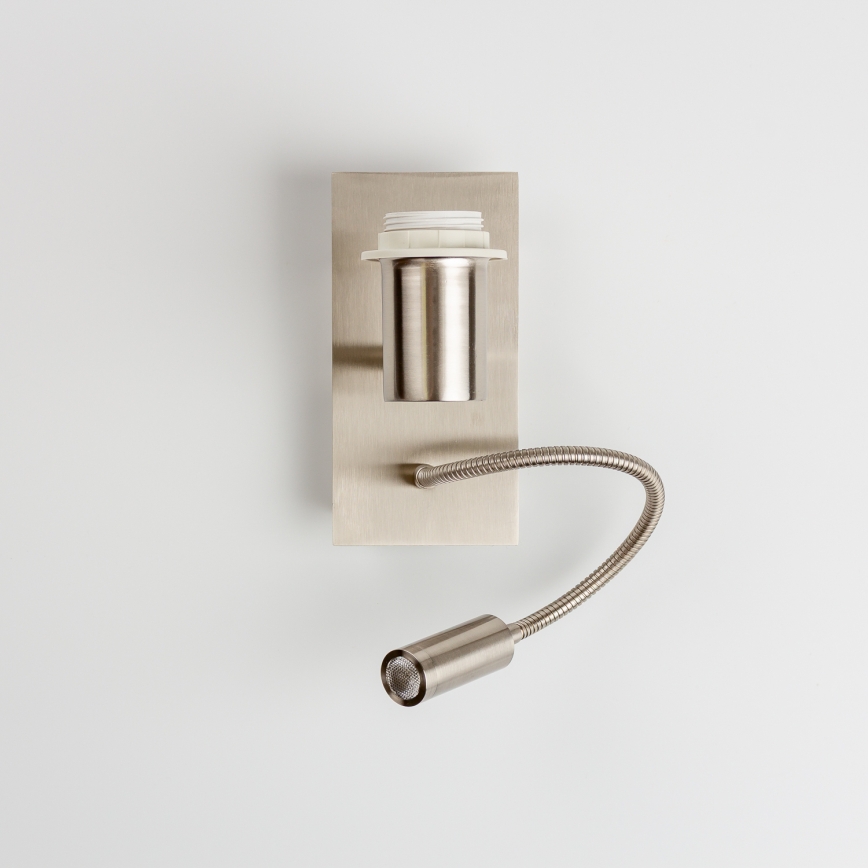 Brilagi - NUBILA LED Flexible Wall Lamp 1xE27/25W/230V + LED/3W matte chrome/light grey