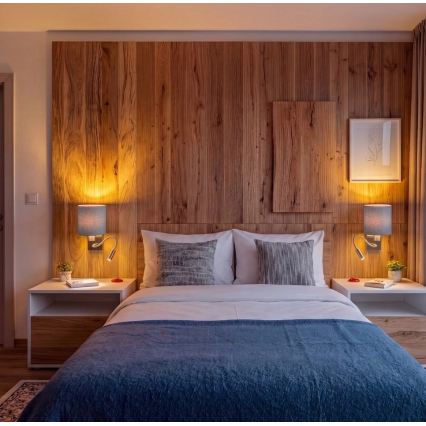 Brilagi - LED Flexible Wall Lamp NUBILA 1xE27/25W/230V + LED/3W brass/light gray