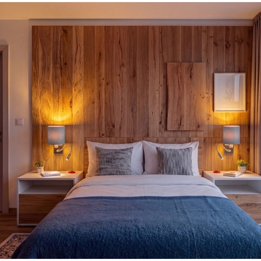 Brilagi - LED Flexible Wall Lamp NUBILA 1xE27/25W/230V + LED/3W brass/light gray