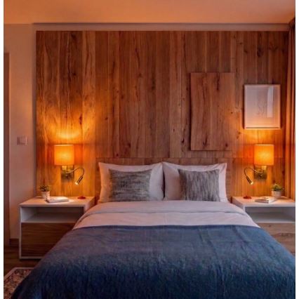 Brilagi - NUBILA LED Flexible Wall Light 1xE27/25W/230V + LED/3W brass/orange