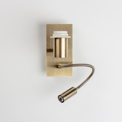 Brilagi - NUBILA LED Flexible Wall Light 1xE27/25W/230V + LED/3W brass/orange