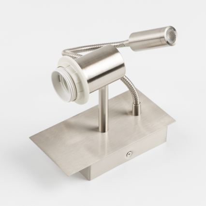 Brilagi - LED Flexible Wall Light NUBILA 1xE27/25W/230V + LED/3W Matte Chrome/Orange