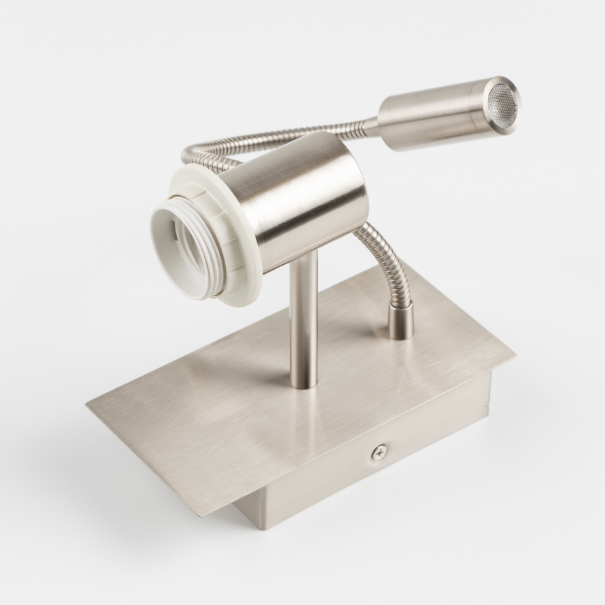 Brilagi - LED Flexible Wall Light NUBILA 1xE27/25W/230V + LED/3W Matte Chrome/Orange