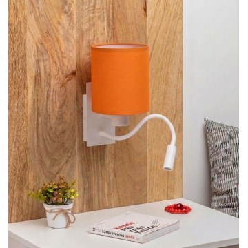 Brilagi - NUBILA LED Flexible Wall Lamp 1xE27/25W/230V + LED/3W white/orange