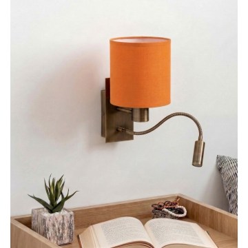 Brilagi - NUBILA LED Flexible Wall Light 1xE27/25W/230V + LED/3W brass/orange