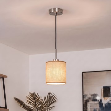 Brilagi - NUBILA LED pendant lamp on cable 1xE27/60W/230V diam. 14 cm black/light brown