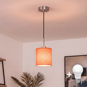 Brilagi - NUBILA LED pendant light on cable, 1xE27/60W/230V, Ø 14 cm, black/orange