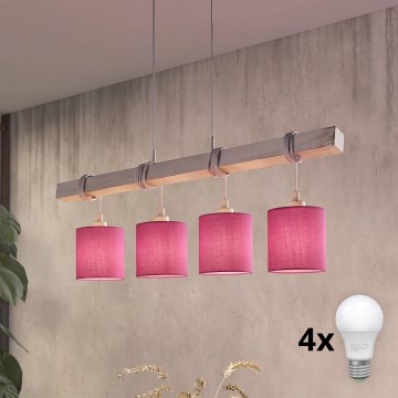BRILAGI - NUBILA LED Pendant Light on Cable 4xE27/60W/230V grey/pink