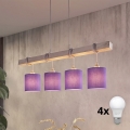 BRILAGI - NUBILA LED pendant light on cable 4xE27/60W/230V grey/purple